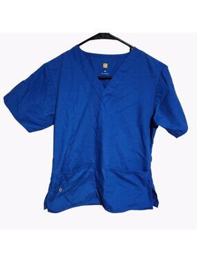 Wonderwink Scrub Top Womens Size XS Blue Short Sleeve Medical Nurse Uniform